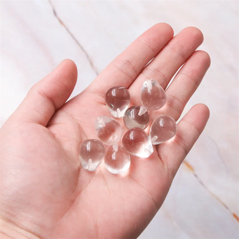 1PC Half Drilled Rock Crystal Drop Beads 15x20mm Loose Stones for Earrings Making Handmade Jewelry Supplies
