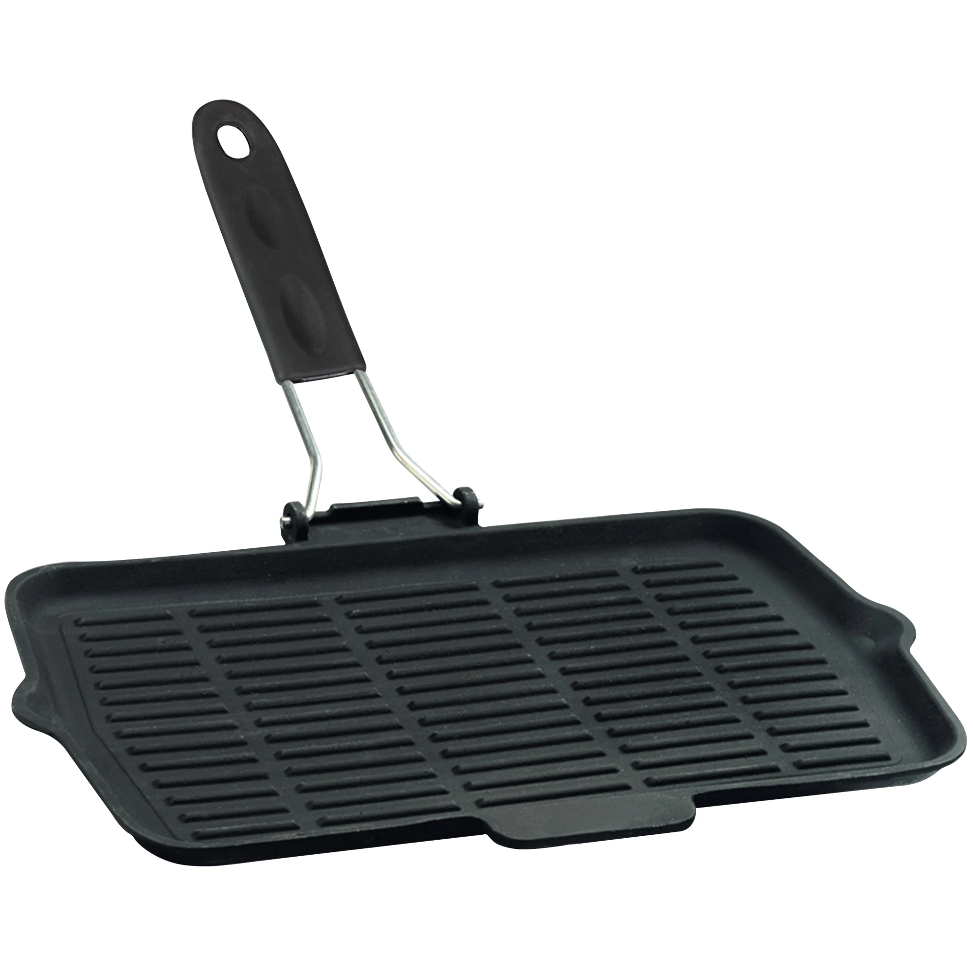 Grill Grill (36cm) made of cast iron with silicone handle, suitable for any fire, BERGNER collection In black