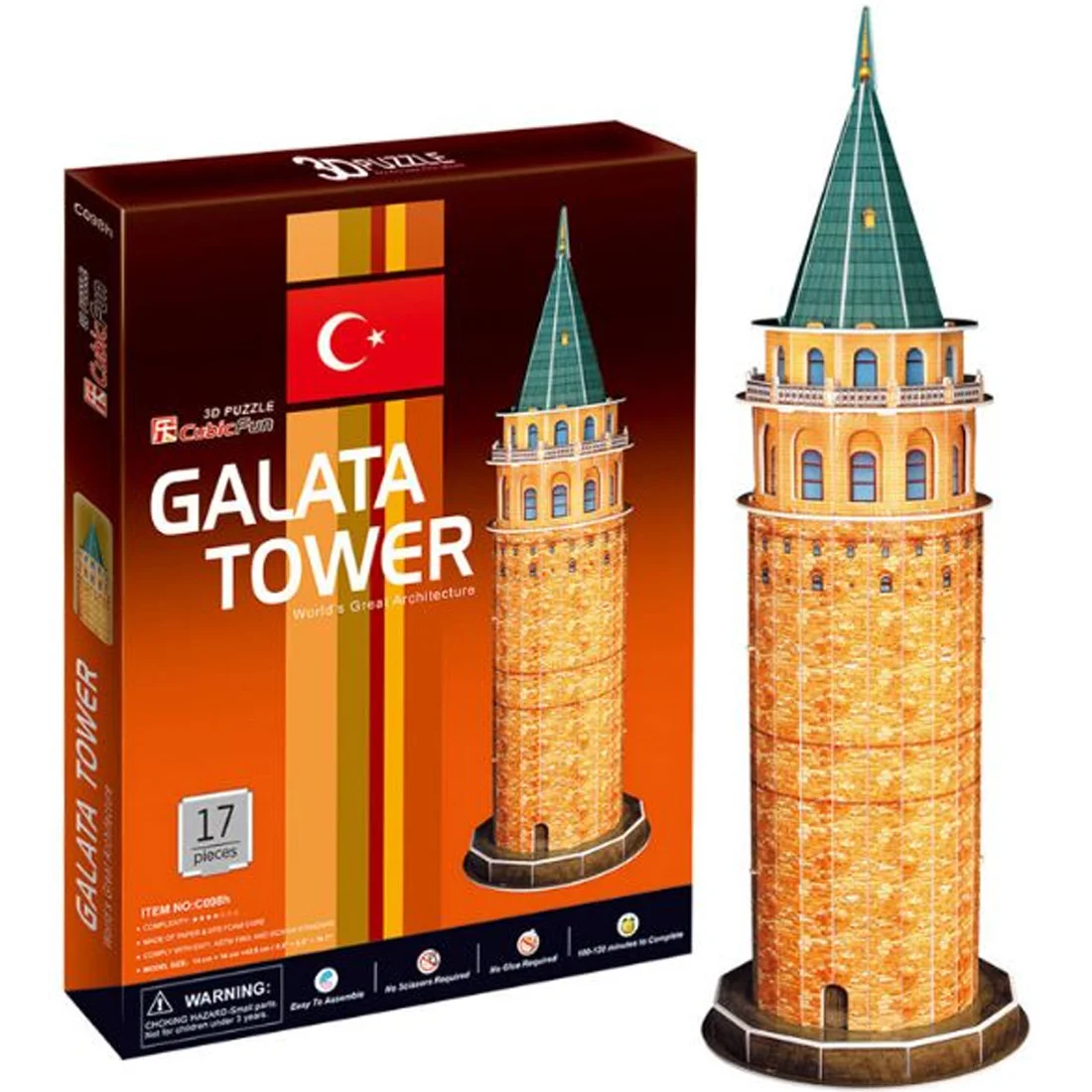 Cubic Fun Galata Tower 17 pieces  3D Puzzle Taksim Istiklal Street Istanbul