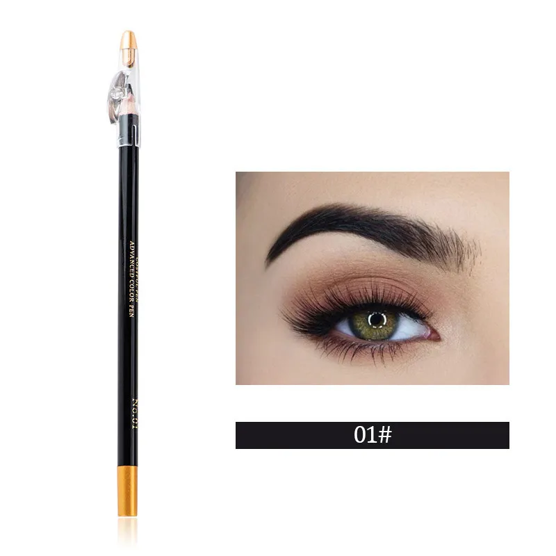 Dostępny ołówek ołówek do brwi cienie kosmetyki naturalny, długotrwały odcień wodoodporny Microblading drewniany długopis do brwi T2089