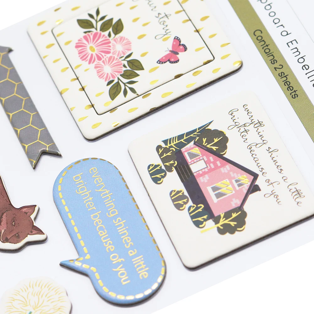 Creative Path Goldfolien-Blumen-Dekorationssticker für Scrapbooks, Vintage-Chipboard-Aufkleber, Verzierungen für Journaling und Basteln – Detail 8