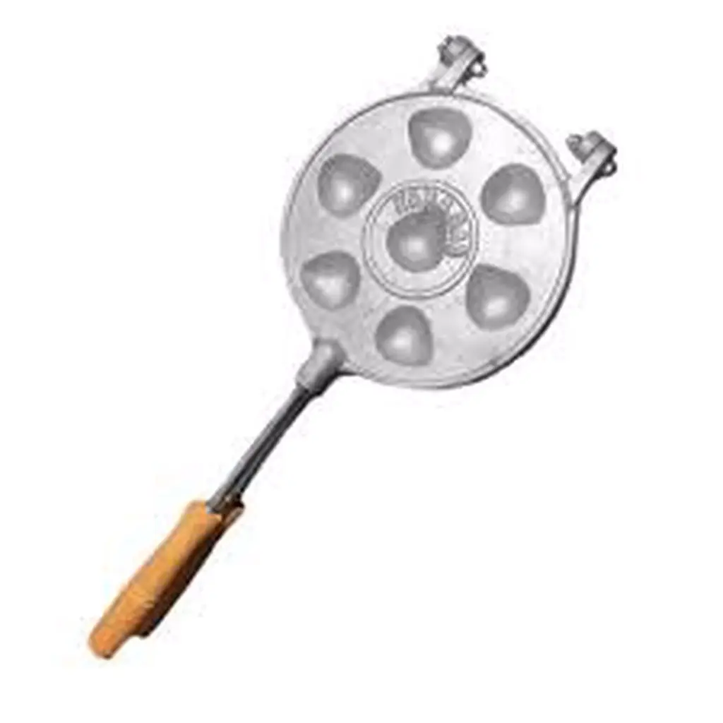 Stovetop Casting Tartlet Mold Small Tartlet Mold Shell Shape 7 pcs mold in one Mold Wooden Handle Easy Cookies