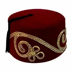 WONDERFUL KORGINAL WONDERFUL Ottoman Fesi Embroidered Patterned Fez Men's Gift Souvenir Fathe, Exotic Ottoman Hat