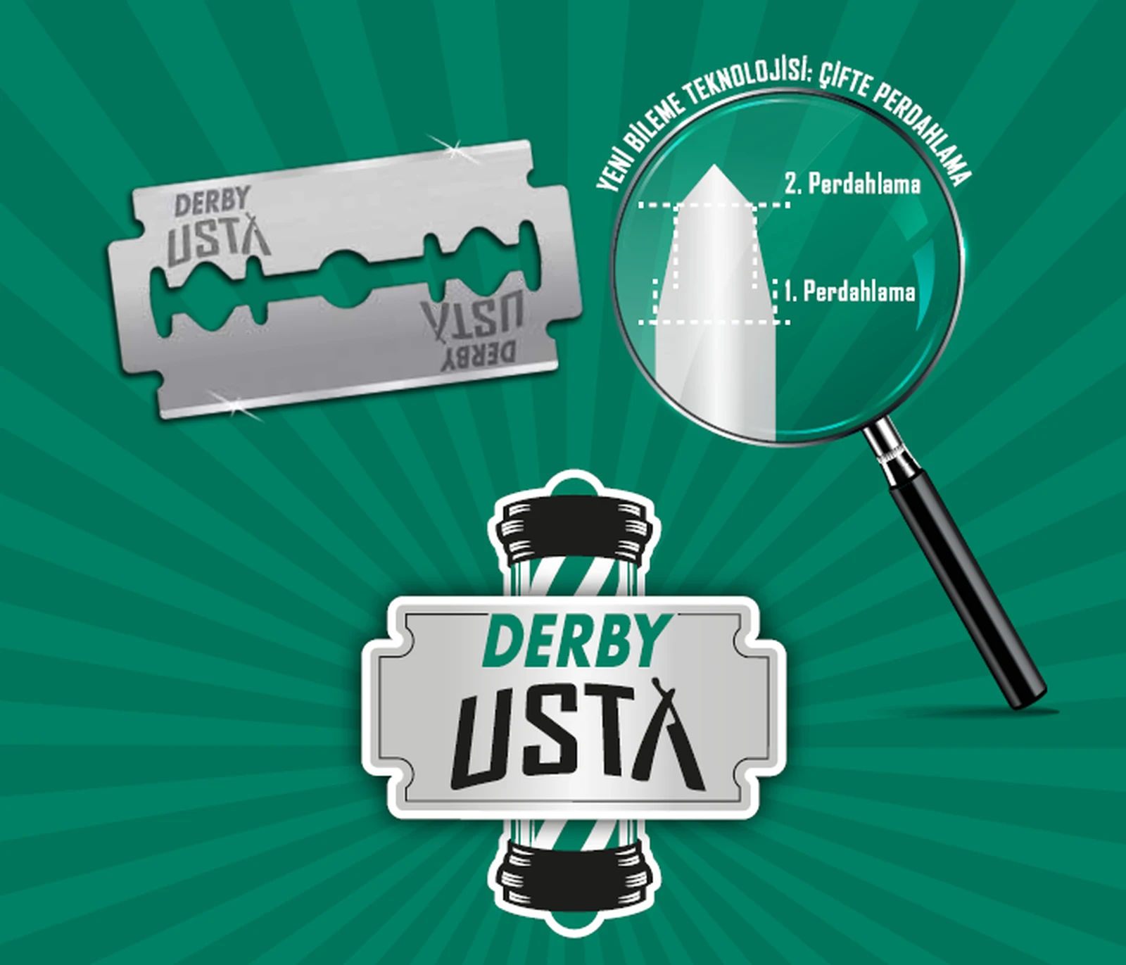 Derby Master Leaf Razor, 100 (10x10) Pieces High Quality Steel Made in Turkey High Quality Brand Full Blade