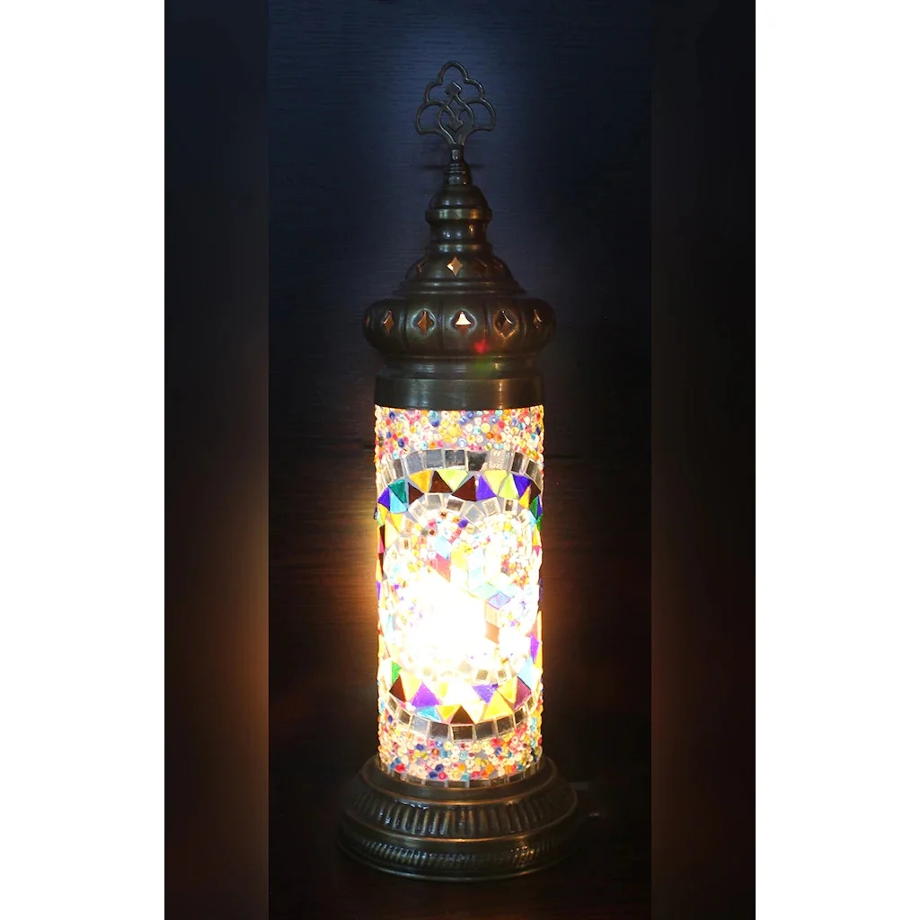 Mosaic Ottoman Authentic Cylinder Table Lamp