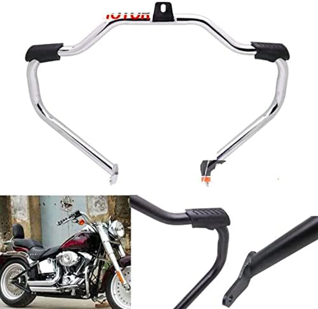 

Engine Guard Crash Bar Highway Bumper Motorcycle Bike for Harley Heritage Softail Springer FatBoy Breakout Blackline 00-17