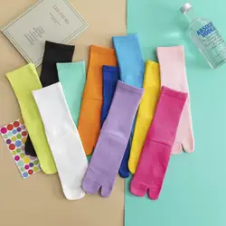 Unisex Long Tube Tabi Socks With Separate Toes For Men Women Cotton Japanese Pig Trotters Split Two Toe Socks Four Seasons