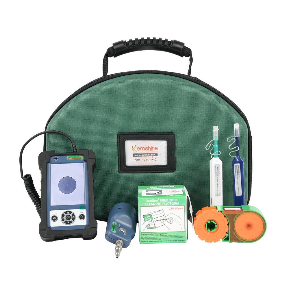 Optical Fiber Cleaning Test Kit Komshine Include Fiber Inspection Probe, Cleaning Pen, Cassette Cleaner and Cleaning Wipes