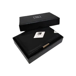 liulihua Slim 3 fold wallet Exentri Similar Product LLH Famous Brands Men Purse Card Holder with Stainless Steel Buckle