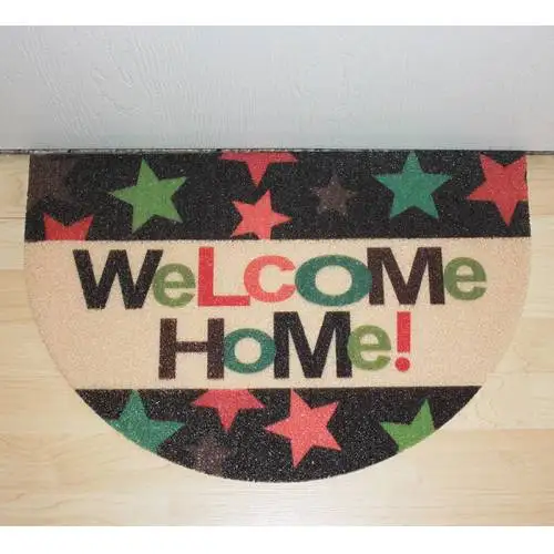 Welcome Home Small Black Star Half Moon Outdoor Door Mat