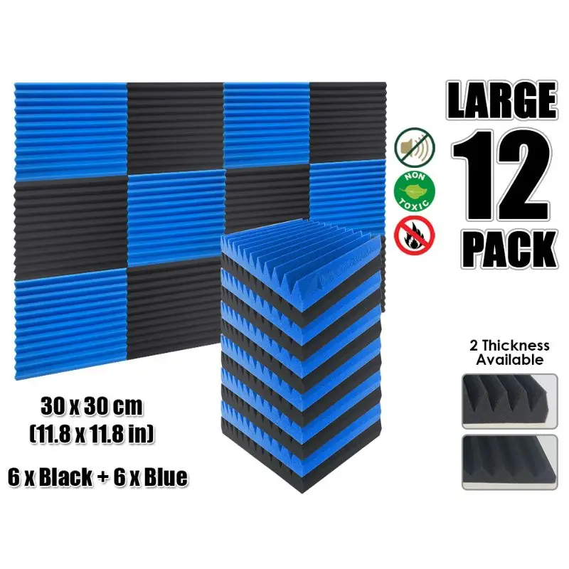 

Arrowzoom 12 pcs Color Combination 11.8" x 11.8" Multi-Wedge Tile Studio Sound Absorbing Panel Acoustic Foam Treatment AZ1167