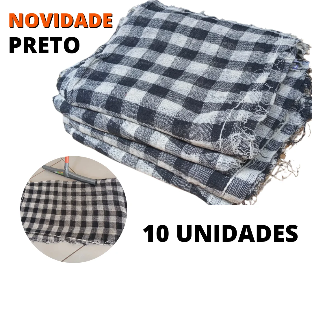 10 UN. CHAO CHADREZ BLACK PANO 100% COTTON NEW