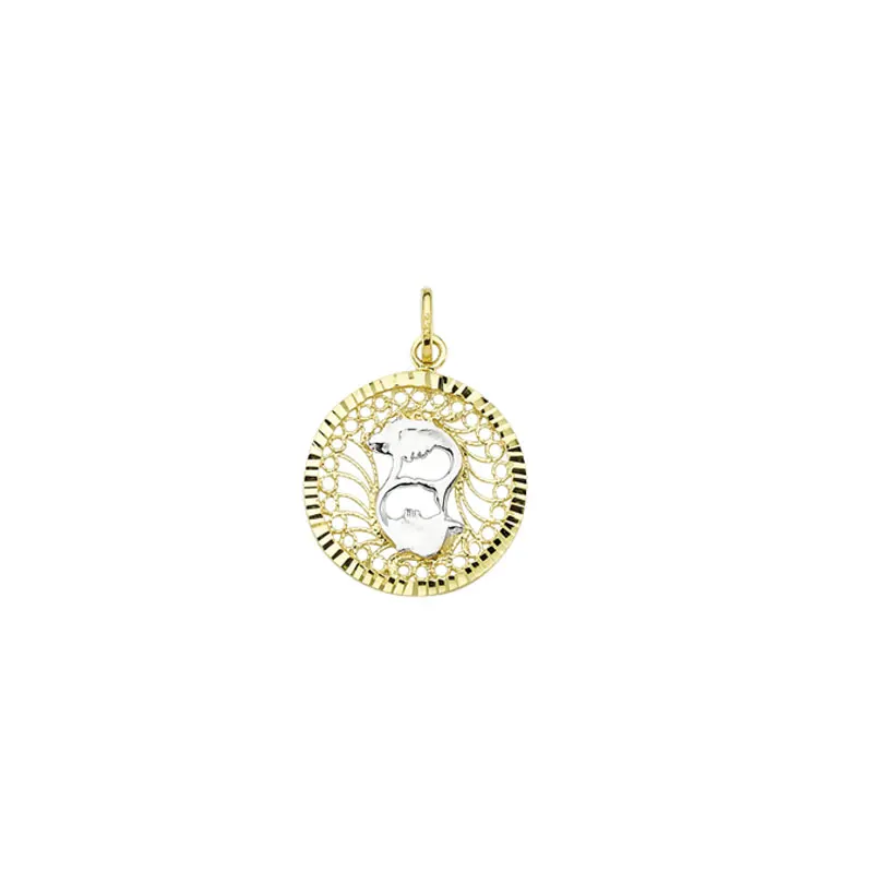 14K Solid Gold Zodiac Aquarius Horoscope Star Sign Necklace