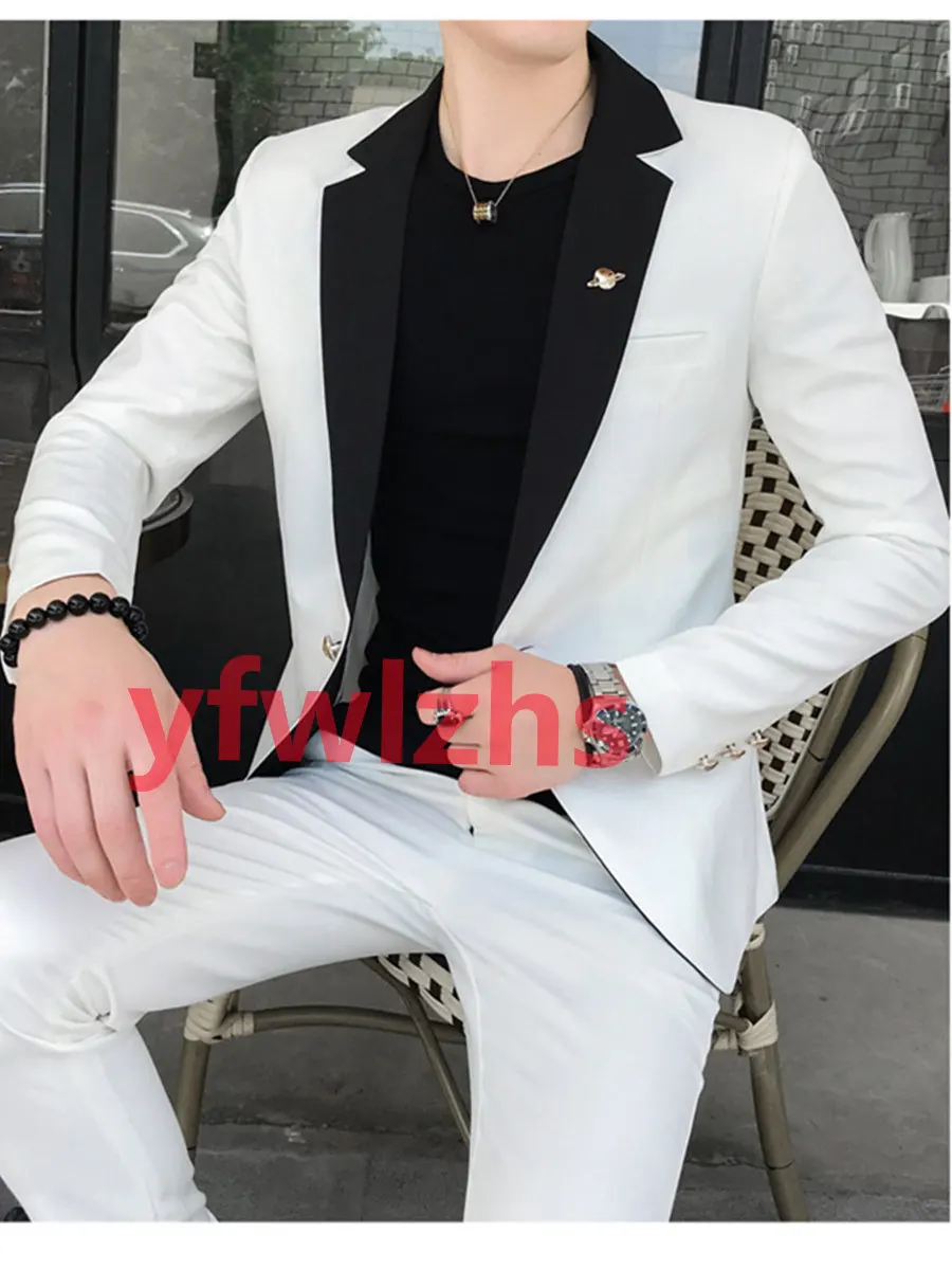 

New Arrival One Button Groomsmen Notch Lapel Groom Tuxedos Men Suits Wedding/Prom Best Blazer ( Jacket+Pants+Tie) D149