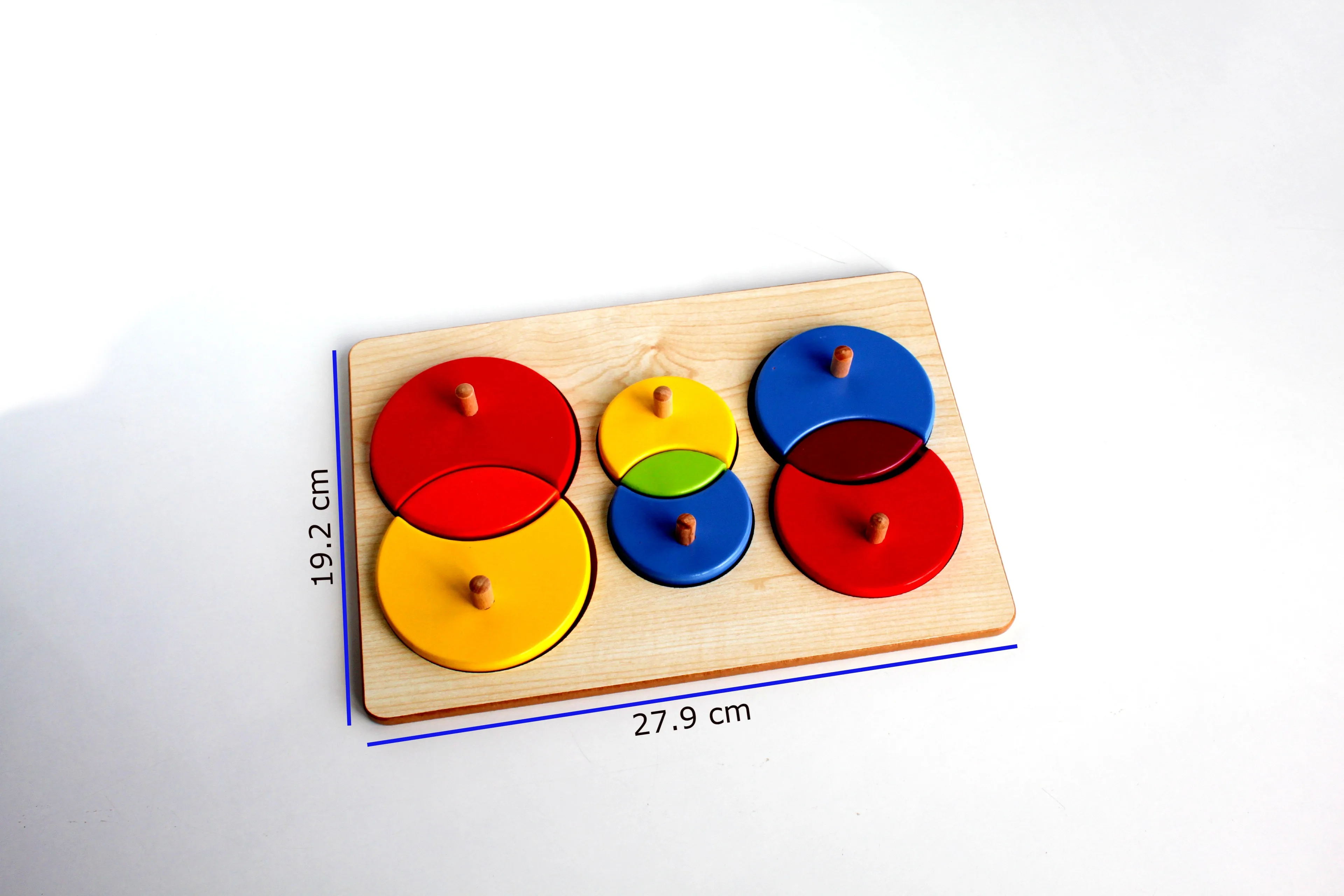 Circle Figure Main Colors Wooden Puzzle Educational Toy for Children Montesorri Kit as Gift Shape and Color Early Learning Toy