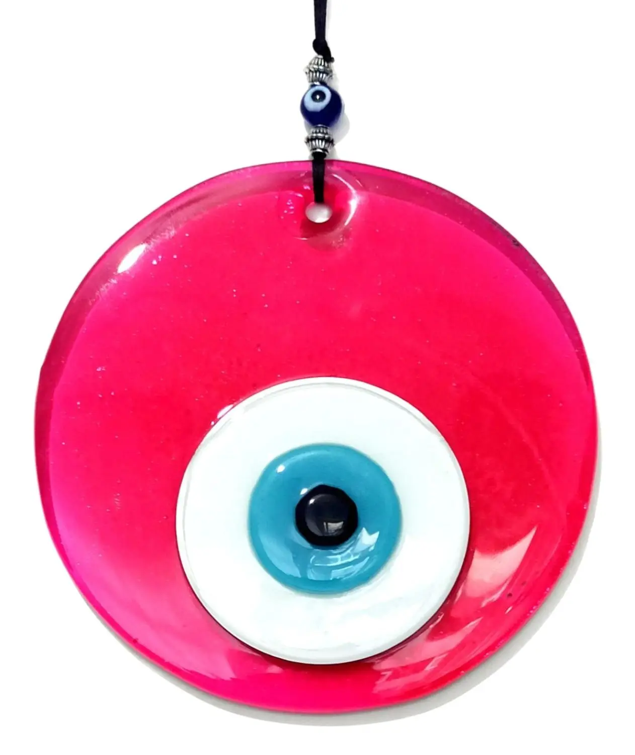 Transparent Rosa Handgemachte Glas Evil Eye Bead Wand Ornament