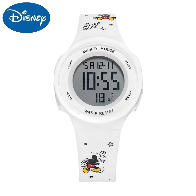 DISNEYl Micky Mouse Children Sport Digital Wristwatch Youth Boy Girl Unisex Student Multifunction TPU Repeater Kid Graffiti Band