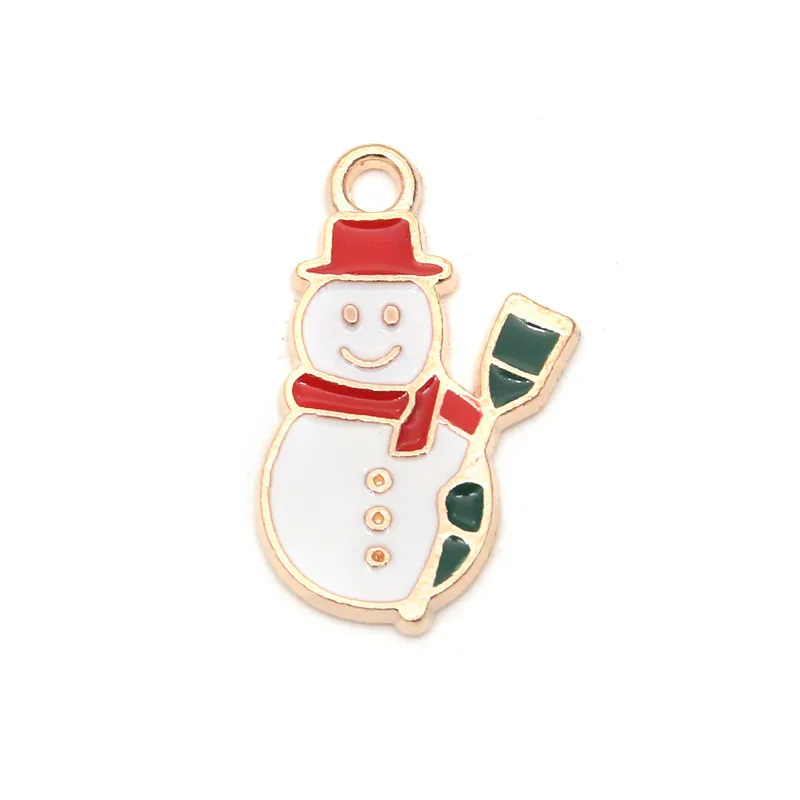 10 قطعة عيد الميلاد الموضوعية زينة زخرفية سبيكة المعلقات Charms الغزلان شجرة جورب ثلج Size15-20mm لسوار قلادة هدية