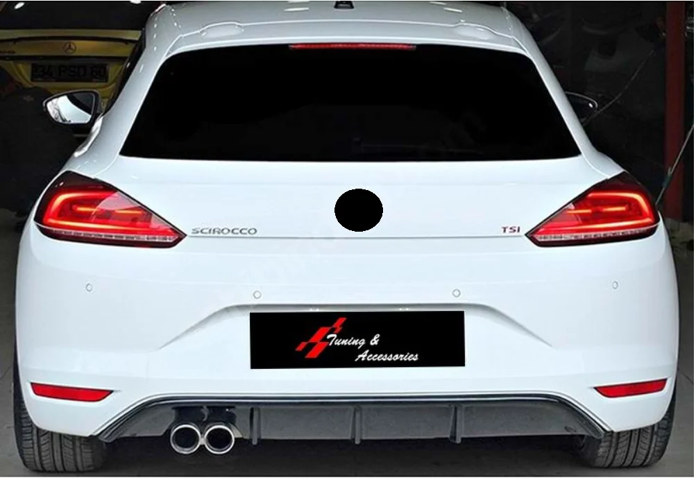 Rear Bumper Diffuser For VW Scirocco 2014-2017 car accessories splitter spoiler diffuser car tuning  side skirts wing