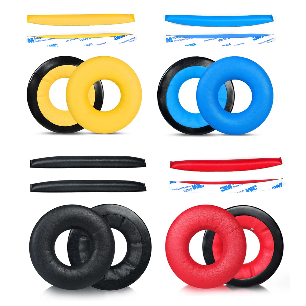 Tai Bọt Miếng Lót Đệm Bao Da Dây Đeo Đầu Cho Tai Nghe Sennheiser HD25 HD25-1 II Đỏ Đen Nút Tai Nghe Bằng Chất Lượng Cao