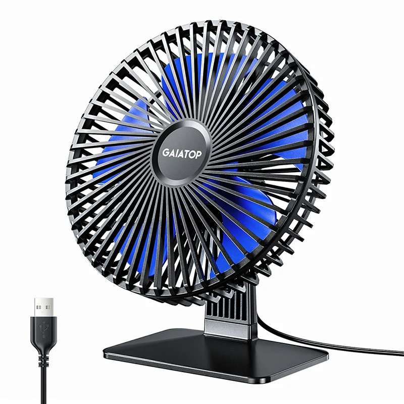 GAIATOP Bureauventilator Draagbare USB-ventilator 90 °   Verstelbare koelventilator Mute 3-snelheidsaanpassing Ultrastil Geschikt voor thuisbureau Kantoor
