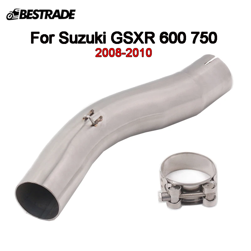 

Motorcycle Exhaust Mid Link Pipe Connect Tube for Suzuki GSXR750 GSXR600 2008 2009 2010 Slip On 51mm Muffler Stainless Steel