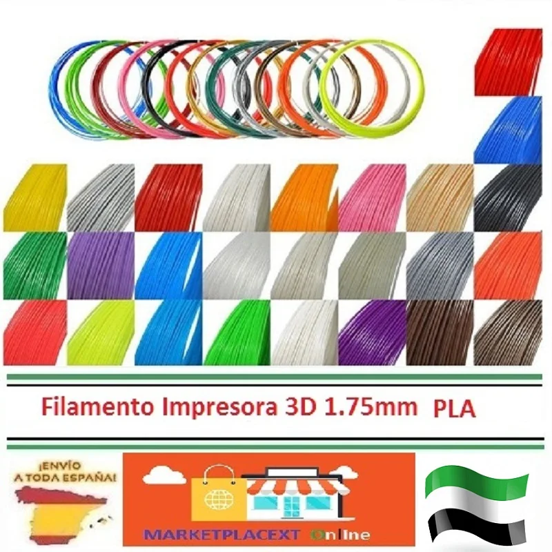 PLA filament PREMIUM 1.75MM various colors, various size printers 3D Spain