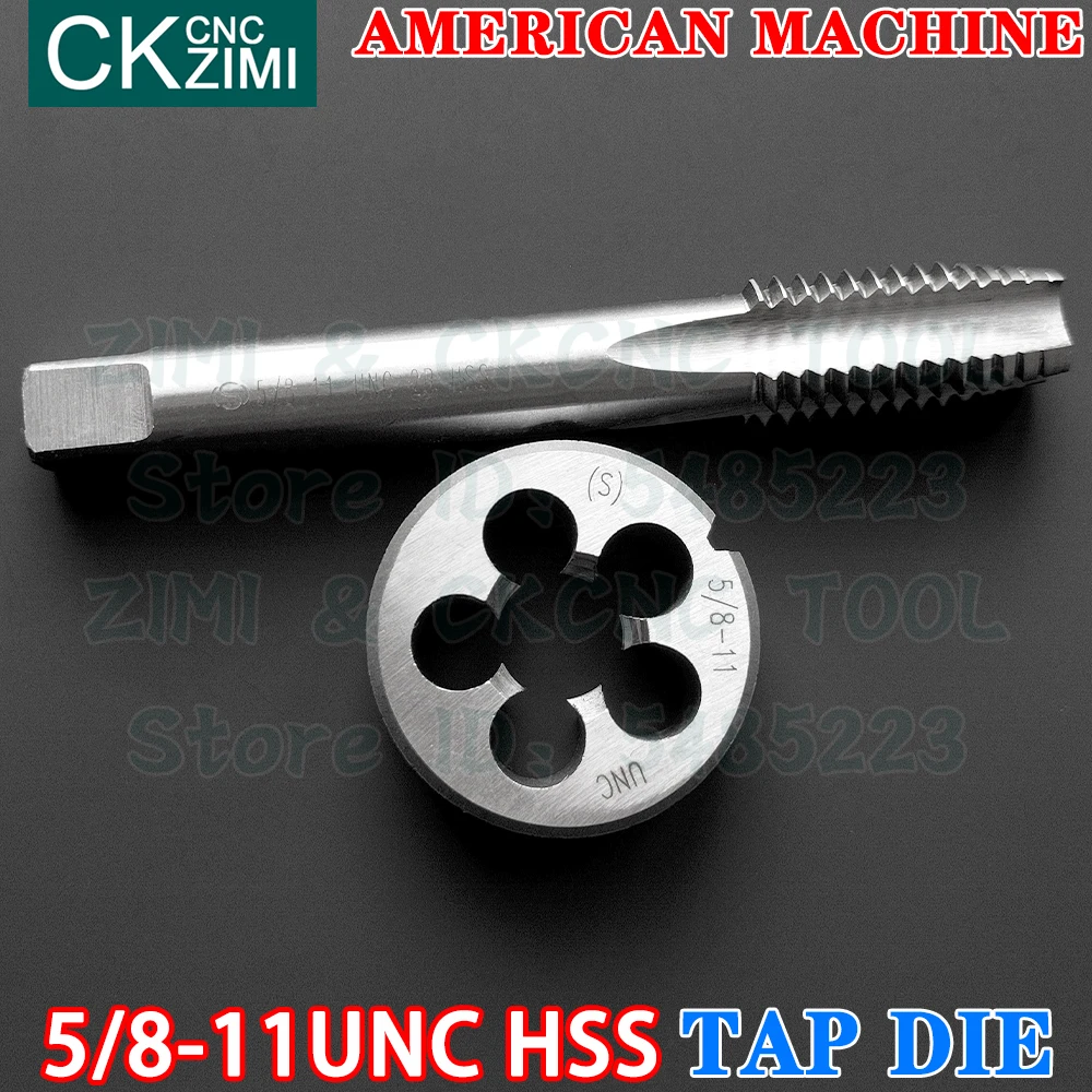 5/8-11UNC 5/8-11 UNC HSS ストレートハンドルアメリカンスタンダードマシンダイタップ 高速度鋼線盗聴ドリルラウンドダイメタル