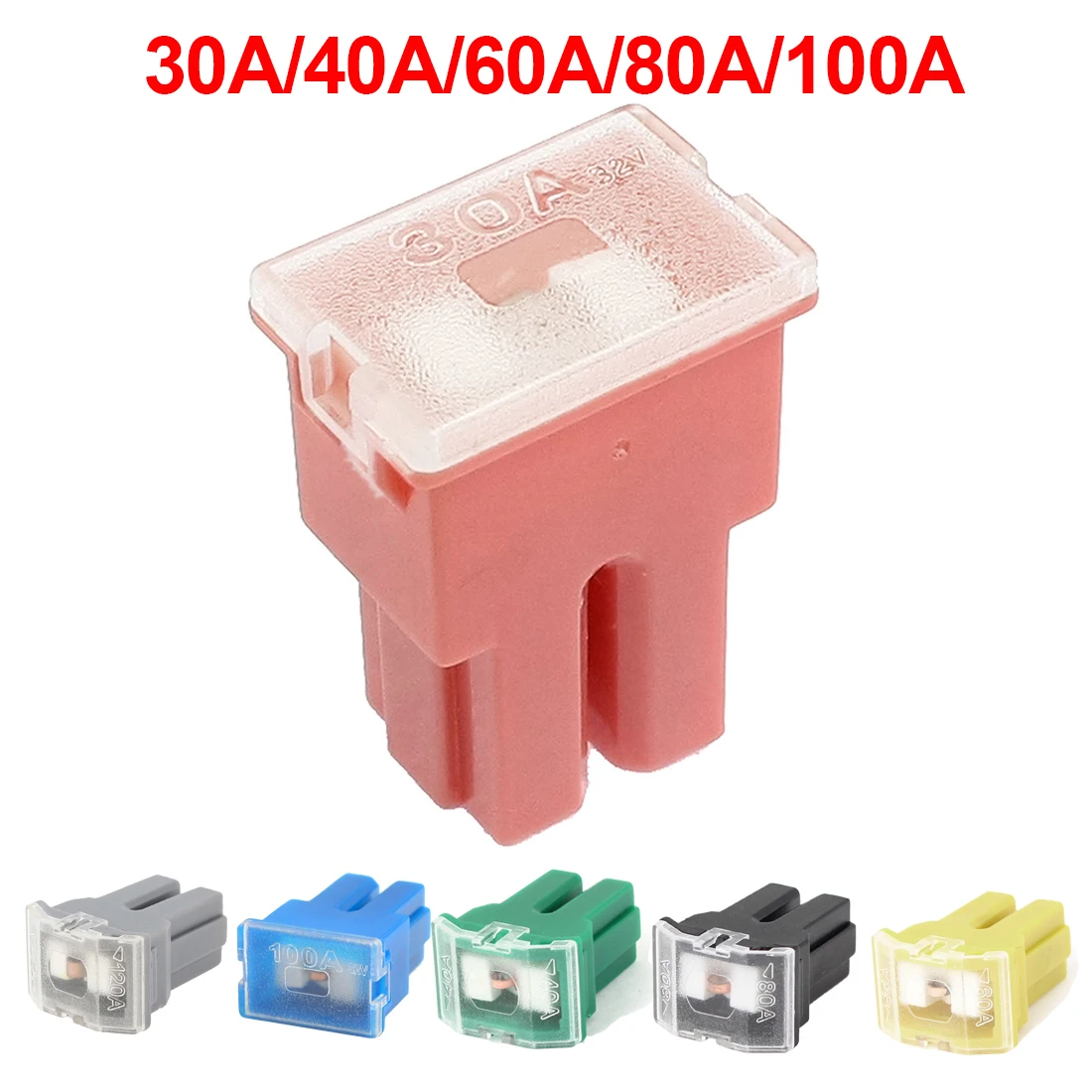 X Autohaux  Car PAL Fuse Pacific Type Female Slow Blow Auto Link Universal For Auto Car Vehicle 30A/40A/60A/80A/100A