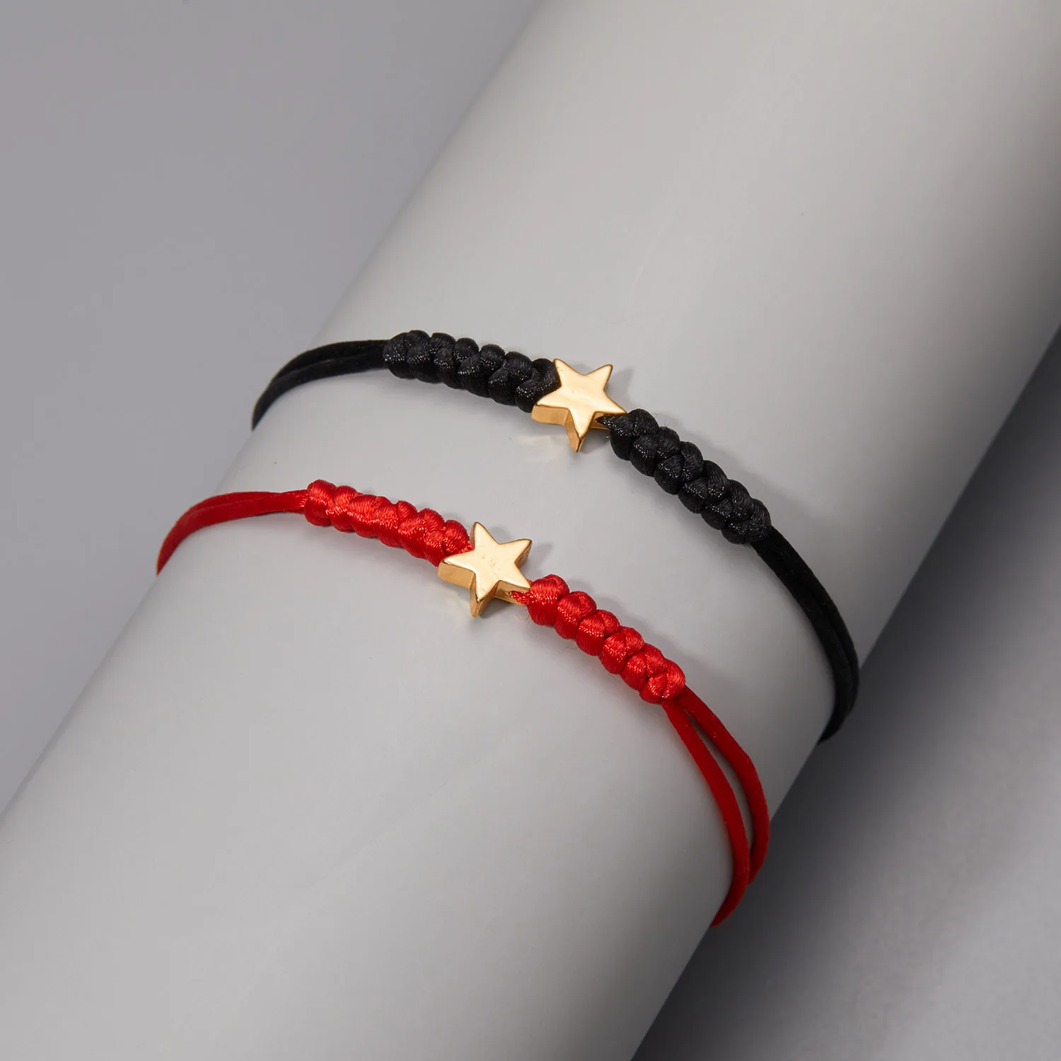 Red String of Fate Braided Bracelets Handmade Red Black Rope Long Distance Matching Bracelets Good Luck Protection Couples Gifts