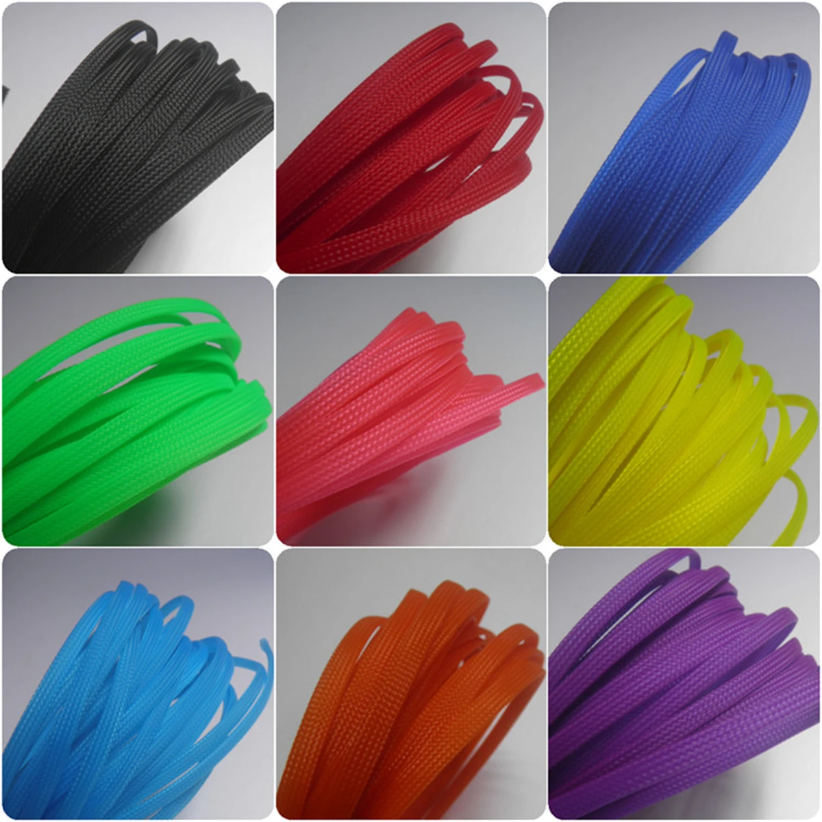 1M 3 4 6 8 10 12 14 16 18 20mm Colours Protective Tube PET Braided Expandable Sleeve Wire Wrap Insulated Nylon Protector Sheath