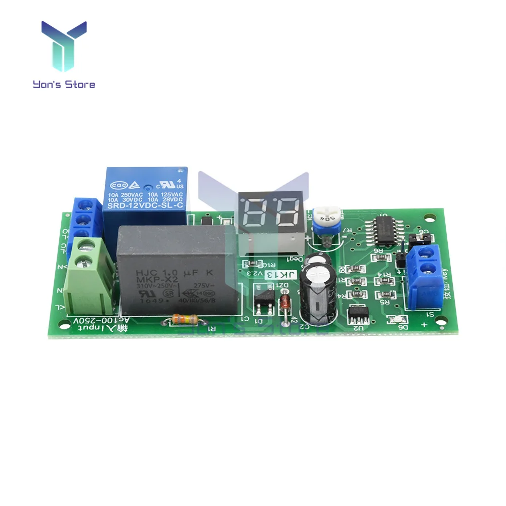 JK13 AC 220V Digital Delay Relay Module Delay Timer Switch Turn Off Board 0-99 S/Minutes Delay Relay Module Power Supply