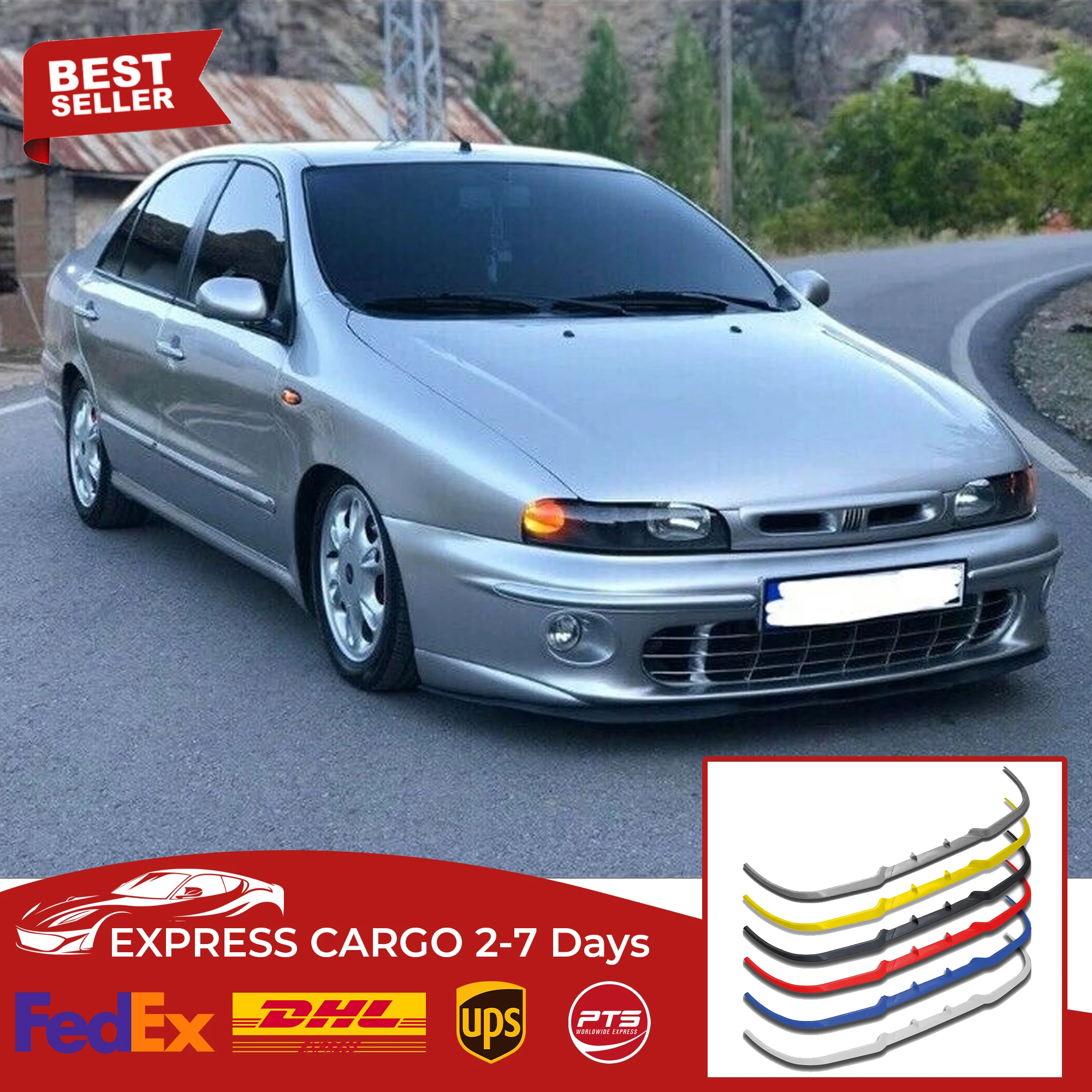 

For Fiat Marea CUPRA R FRONT SPOILER BUMPER LIP Euro Spoiler Lip Universal 3 pcs Body Kit