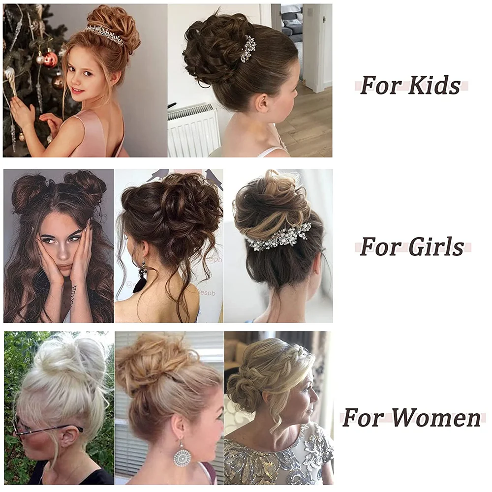 Messy Bun Extensions Hair Bun Curly Elastic Hair Scrunchies Hairpieces Synthetic Chignon Donut Updo Hair Pieces for Women