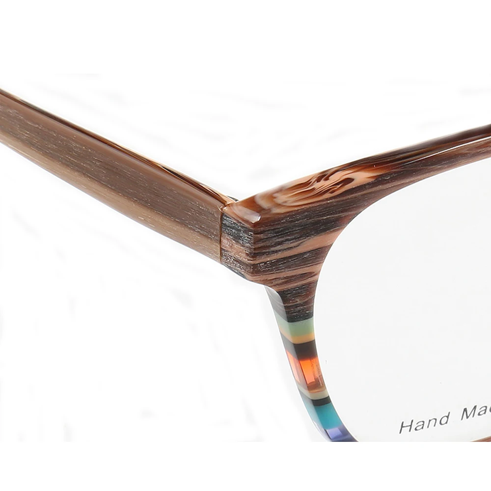 Vintage Women Fashion Eyeglass Frames Men Square Optical Glasses Frames Light Acetate Round Spectacles Striped Rx Eyewear Green