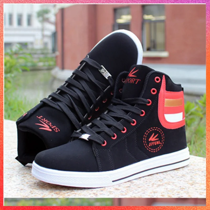 High-top Canvas Shoes Men's Biscuit Shoes Joker Harajuku Size39-45 Kasut Lelaki Breathable Comfortable Shoes High Quality Shoes