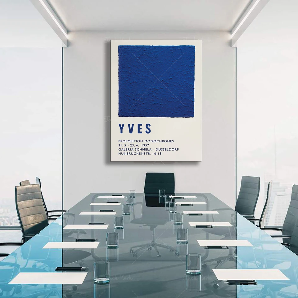 ملصق معرض كلاين بلو - Yves Klein 1957 Дurseldorf أحادي اللون - فن قابل للطباعة - الفن الفرنسي الحديث