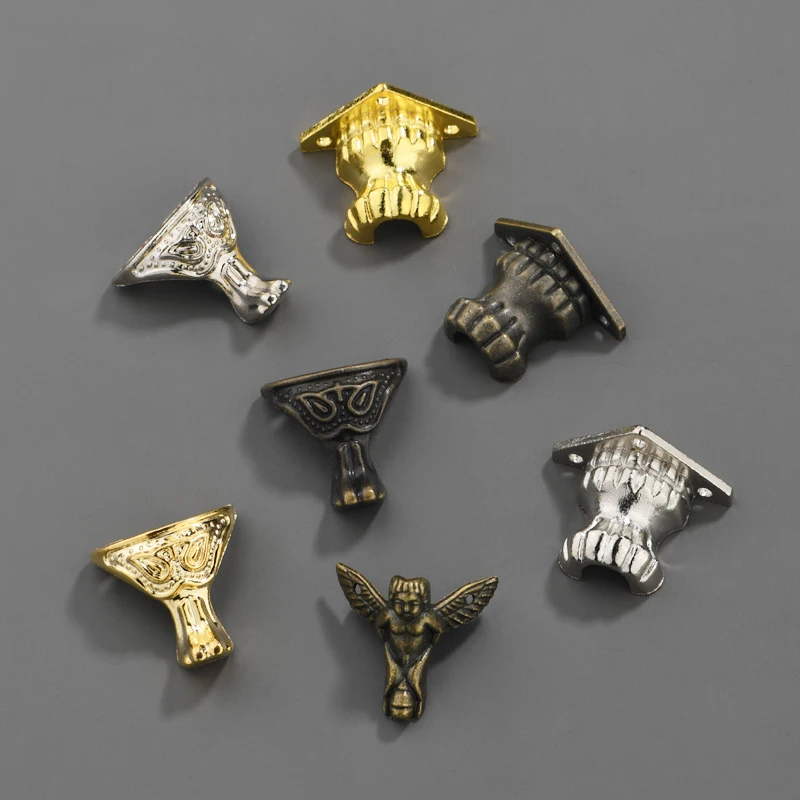 4PCS Decorative Feet Corner for Box Making Retro Jewelry Gift Wooden Box Feet Leg Metal Corner Protector