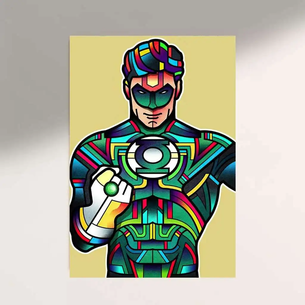 Decorative Plate Super Hero Green Lantern Art