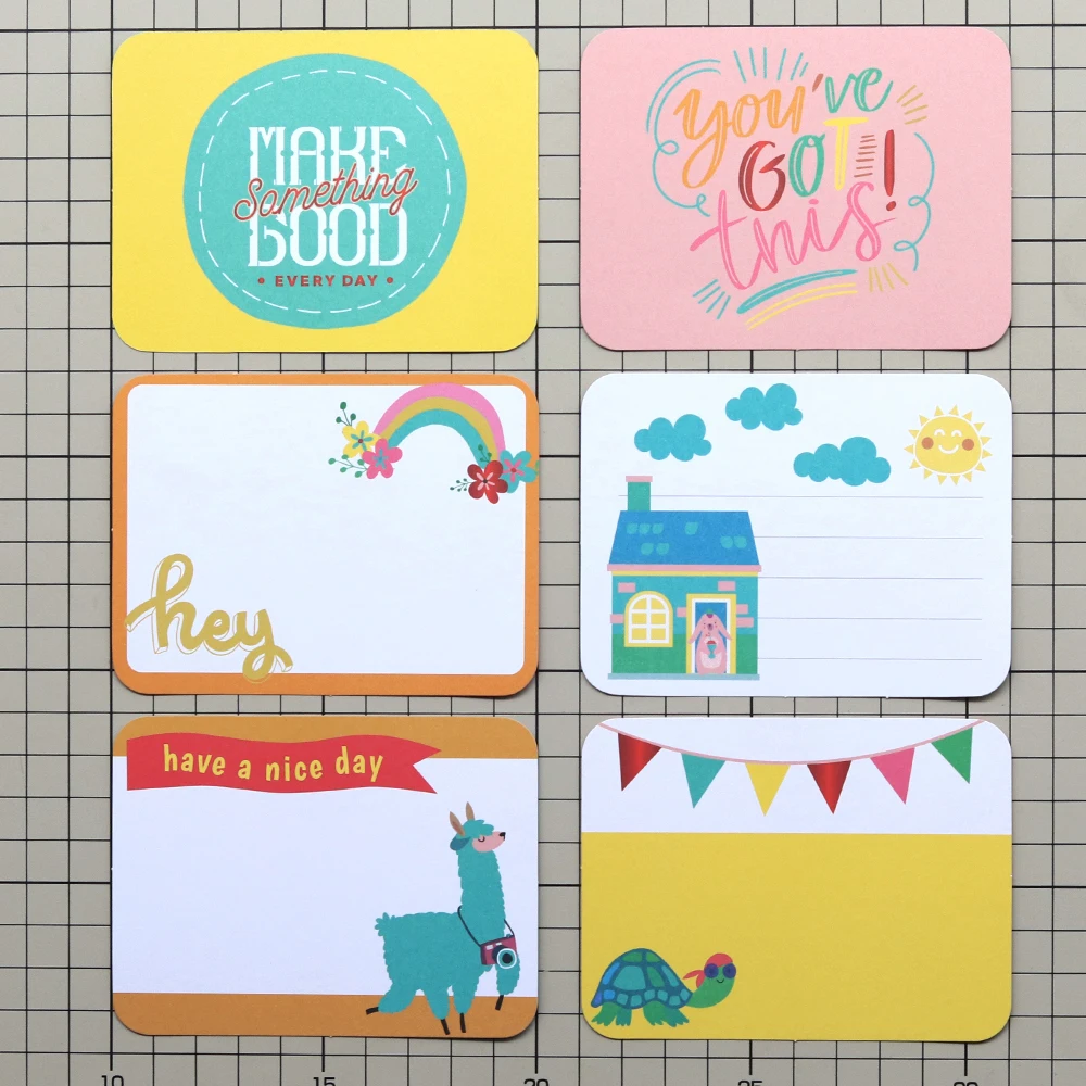 Creative Path, 24 Stück, doppelseitige, niedliche Karten zum Gestalten von Tagebüchern, Vintage-Karten-Set, kleine Bastelkarten aus Karton für Scrapbooking. – Detail 3