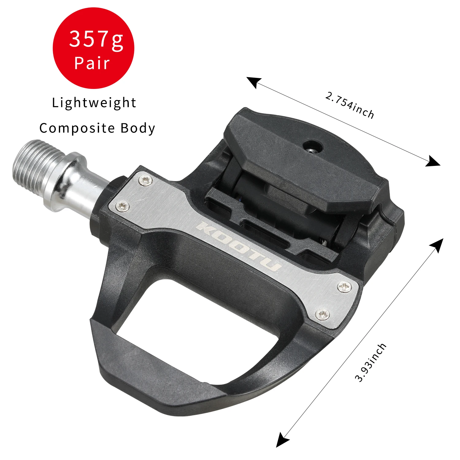 KOOTU Bicycle road self-locking pedal, clipless locking pedal 9/16 Bicycle universal wear-resistant and durable pedal