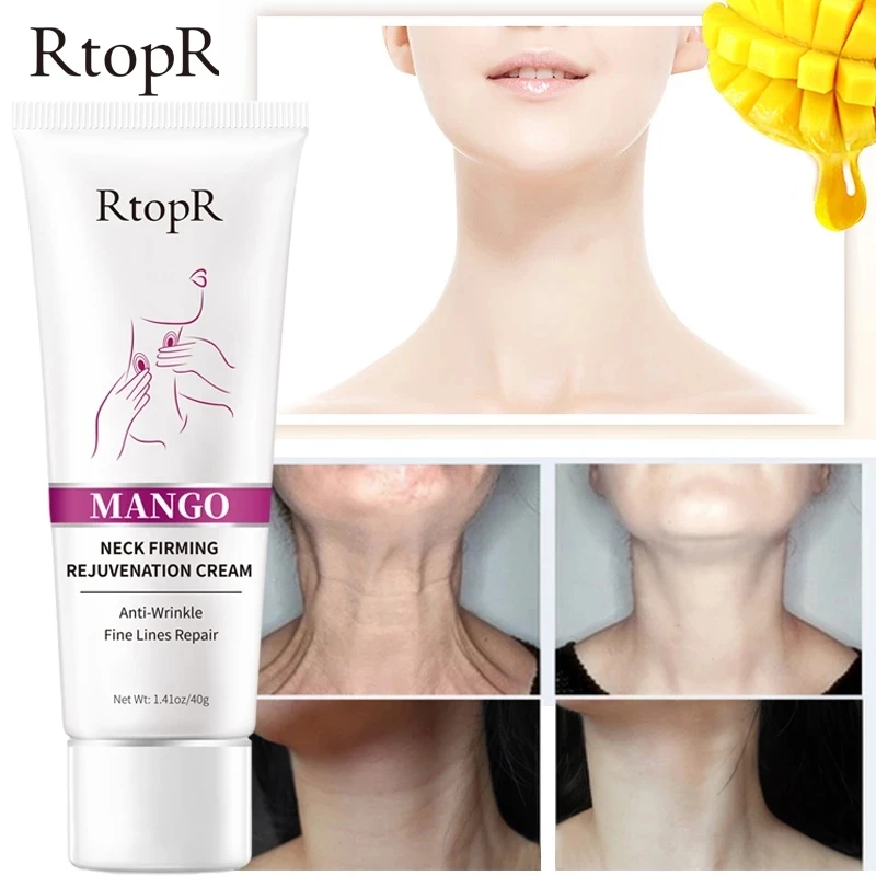 RtopR Mango Neck Cream Anti Wrinkle Remove Neck Mask Whitening Firming for Neck Masks Skin Care Delicate and Slippery