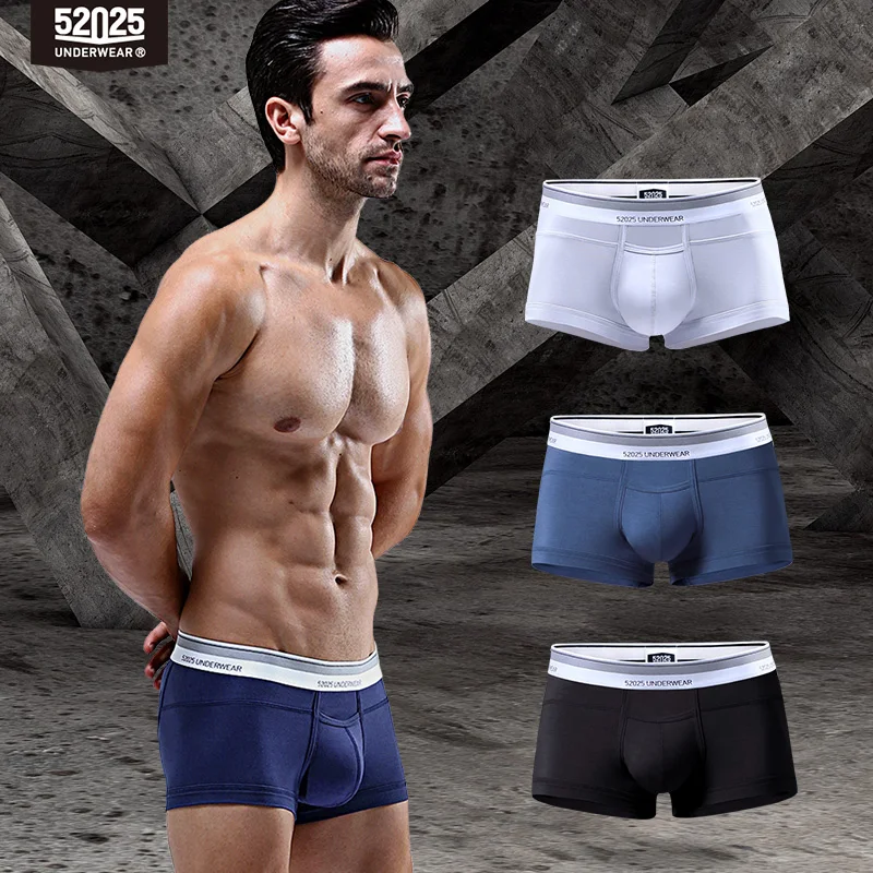 52025 Men Boxers Underwear Micro Modal Fabric Open-fly Men\'s Trunks Stylish Silky Soft Comfortable Boxers Men Sexy Underwear