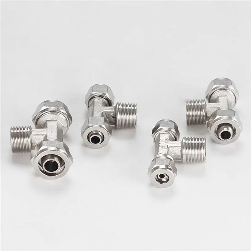 30PCS Quick Twisting Joint PB Pneumatic Fitting 6-12mm T Type Male Nickel Plated Brass Fit Hose Connector Pneumatic Fitting