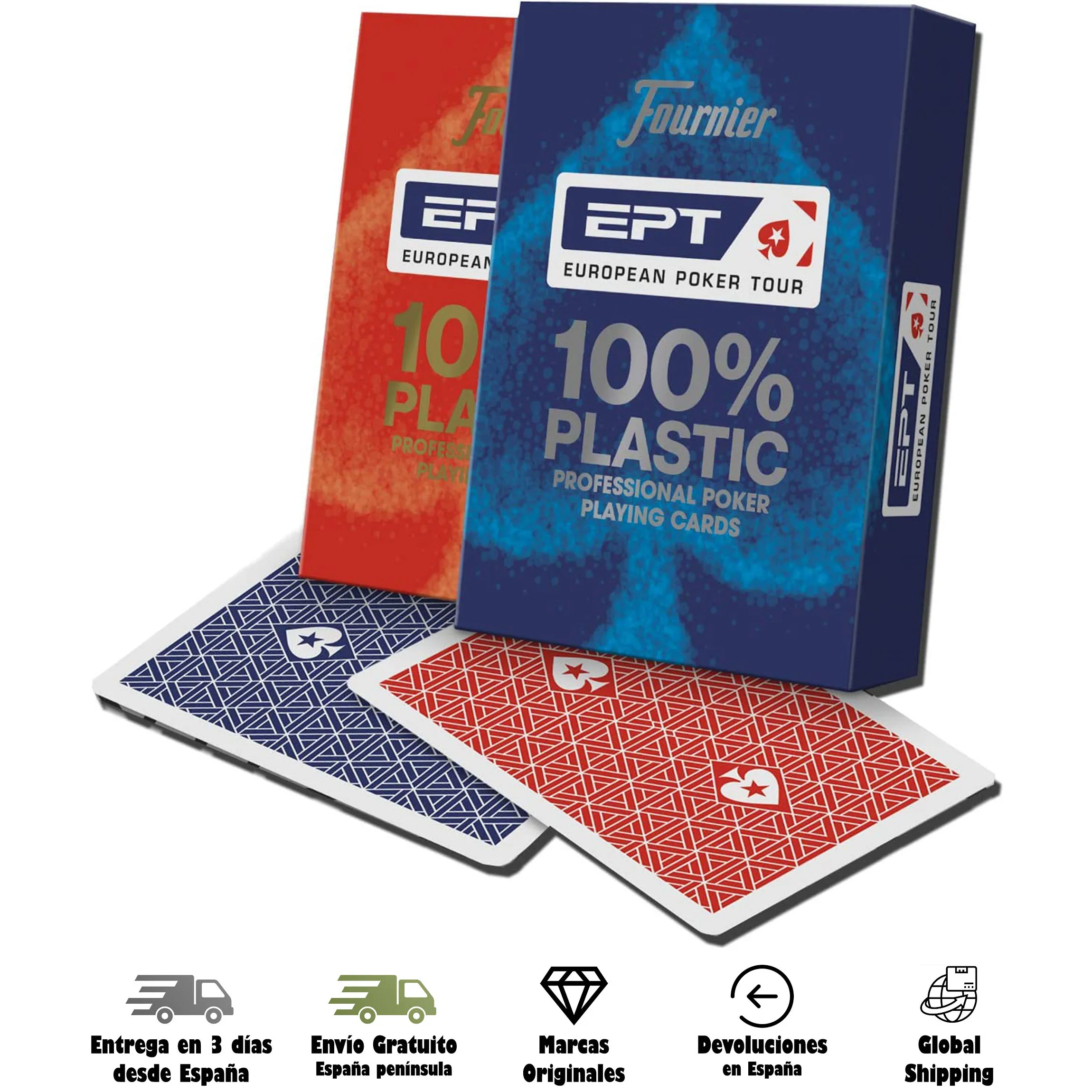 Fournier, EPT, European Poker Tour, deck, plastic 100%, board game, playing cards, Casino quality, official product, adults