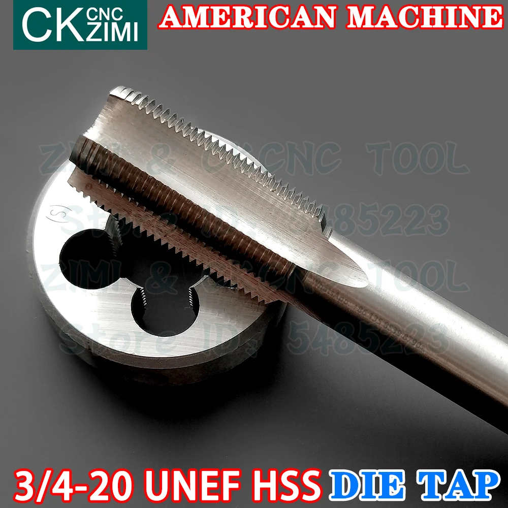 3/4-20UNEF 3/4-20 UNEF HSS Tay Cầm Thẳng Tiêu Chuẩn Mỹ Máy Chết Tập Dây Thép Cao Cấp Tap Bung mũi Khoan Khuôn Tròn Kim Loại