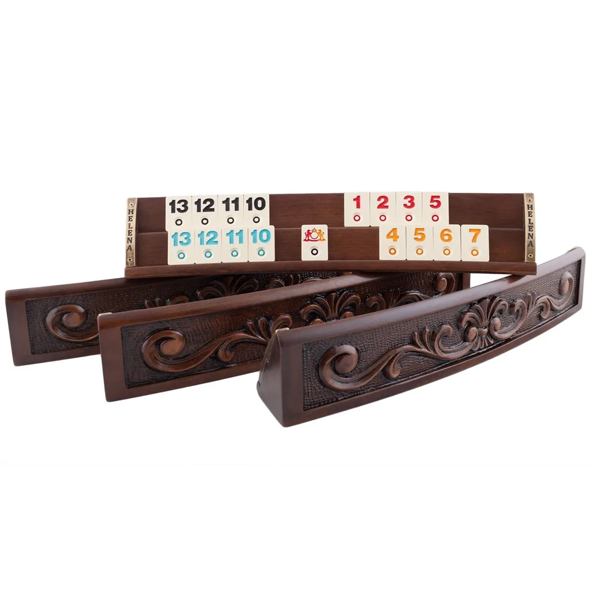 

Роскошный набор для настольных игр Rummy Okey, овальная ручная резьба, твердая Буковая древесина с плитой-кожаная сумка для переноски Rummikub для взрослых, подарок