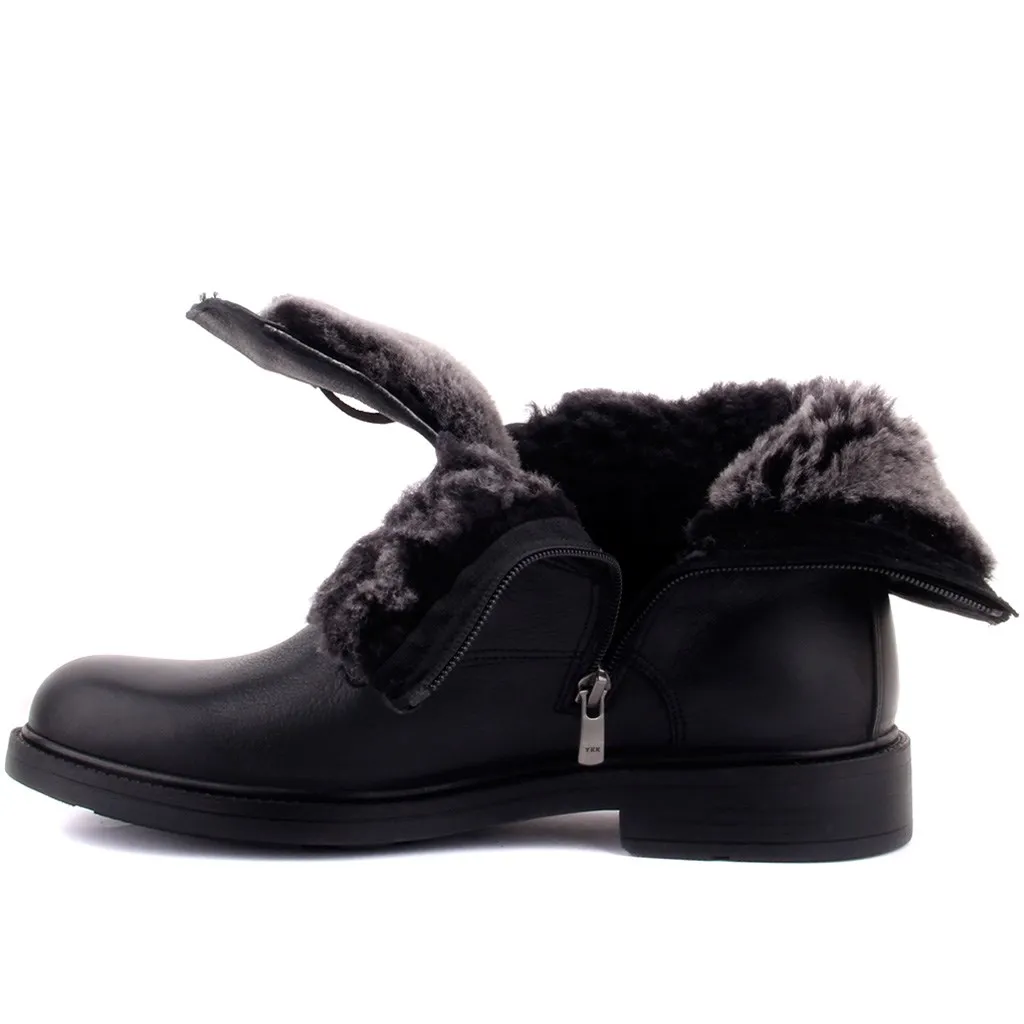 Botas masculinas de couro preto