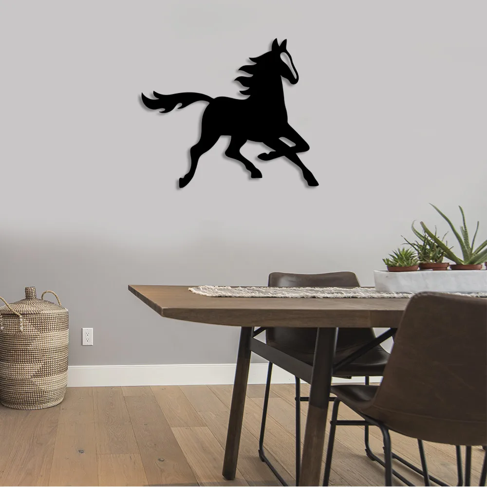 Cute Running Horse Puppy Wall Room Home Accessory Wooden Table 50x42cm