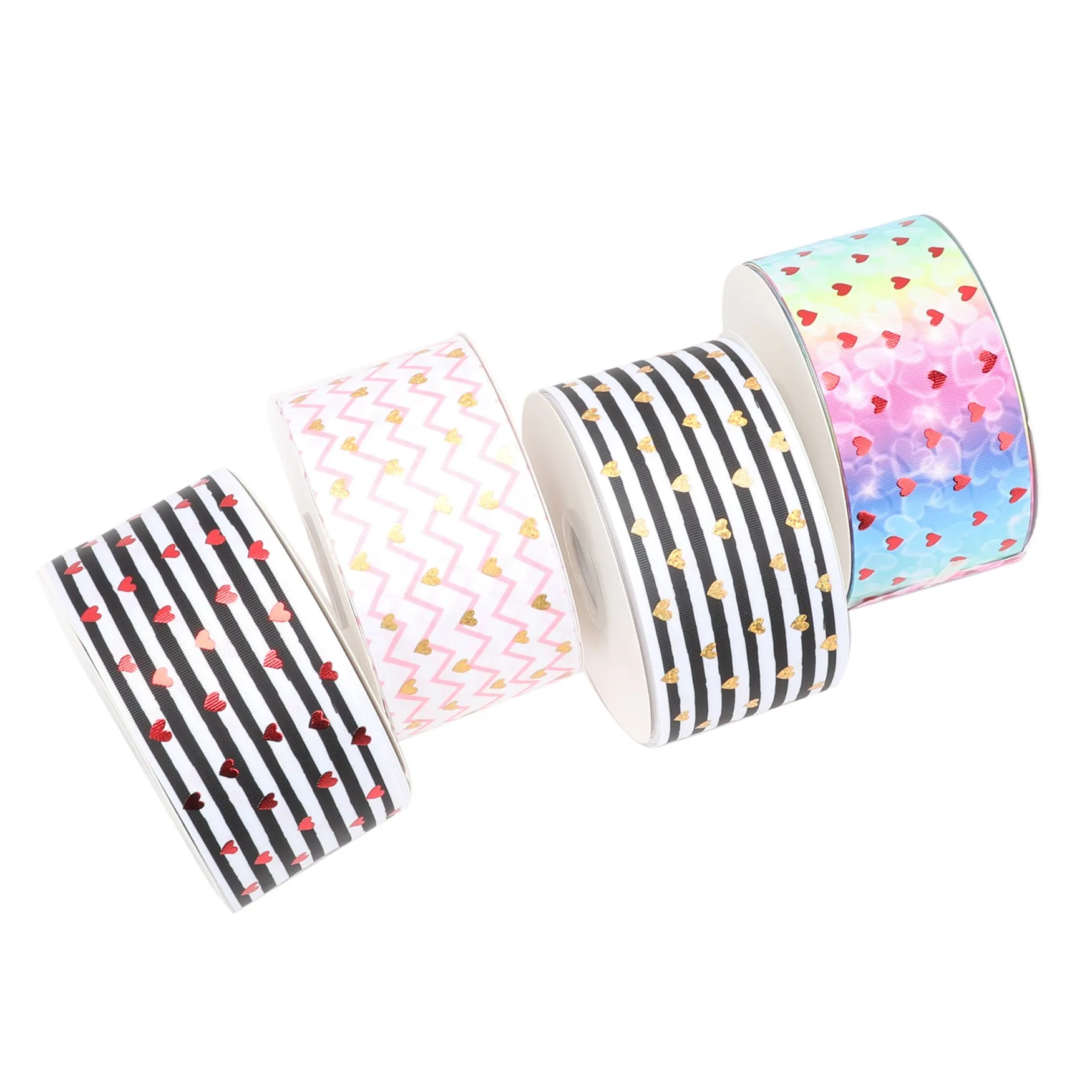 [HSDRIBBON] Listones 75mm 3inch hsd-design custom Love Heart hologram Pattern on Grosgrain Ribbon